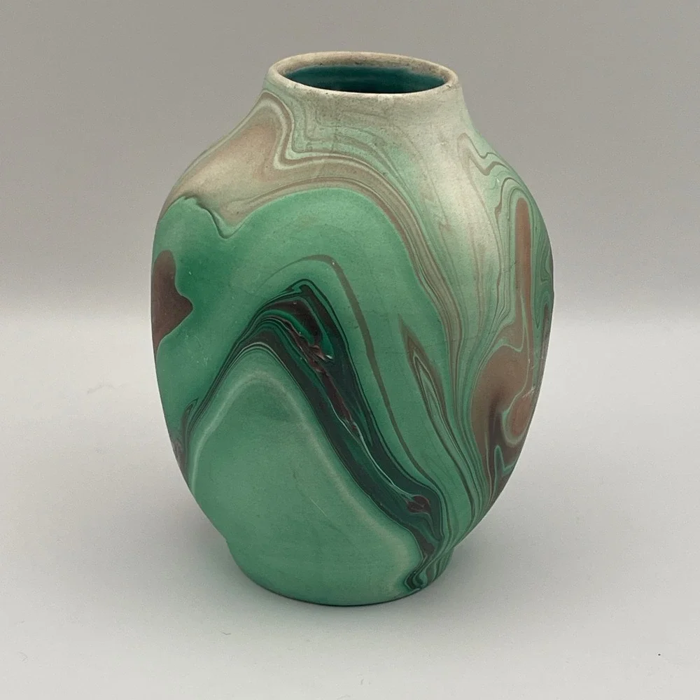 Evans Plunge Hot Springs Made in‎ USA Swirl Glaze Art Pottery Vase